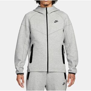 Nike Tech Fleece Windrunner Hooded Jacket Men's XL Heather Grey Black Pockets LE